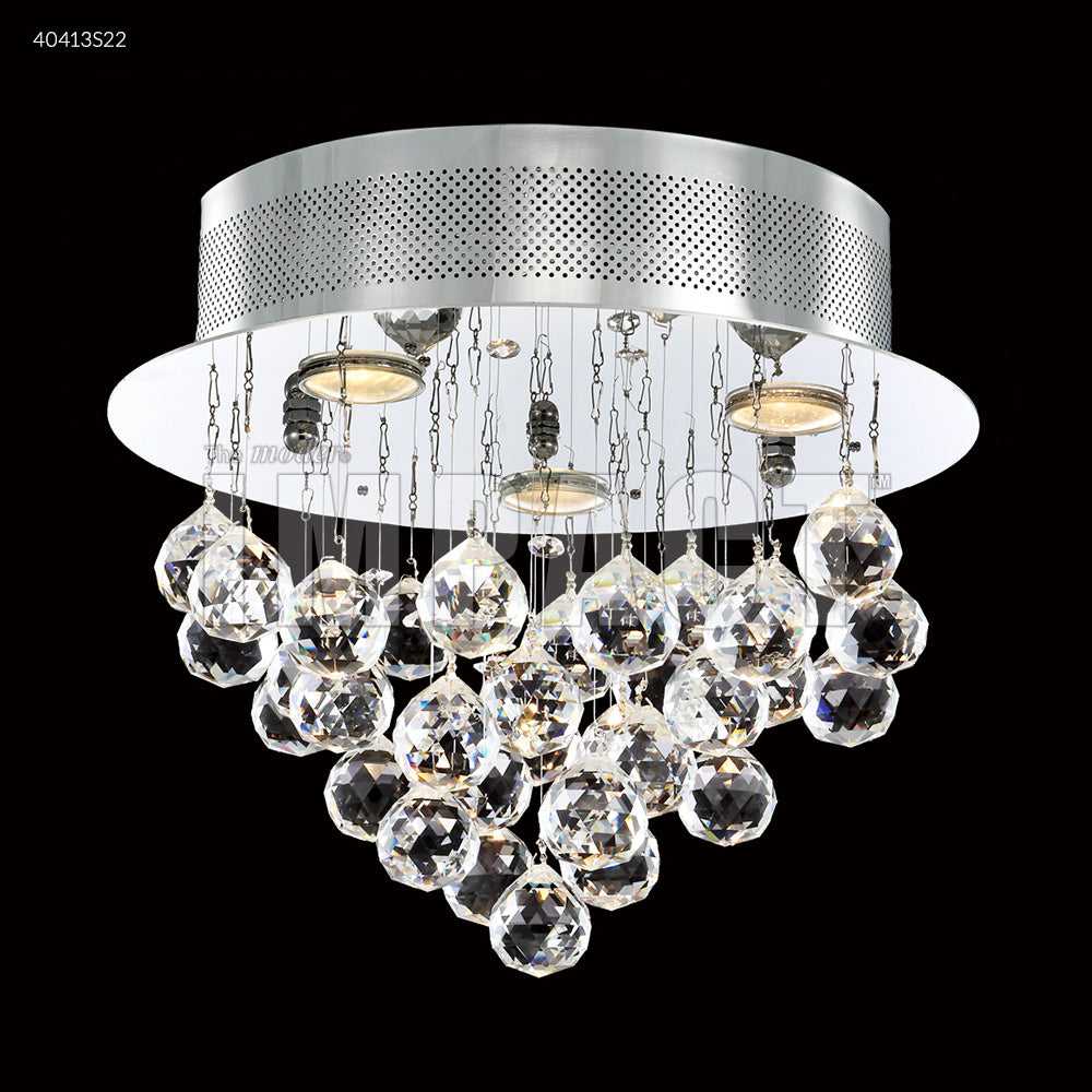 Crystal Rain Three Light Flush Mount in Silver James R. Moder Canada