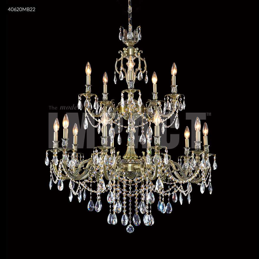 Brindisi 15 Light Chandelier in Monaco Bronze James R. Moder Canada