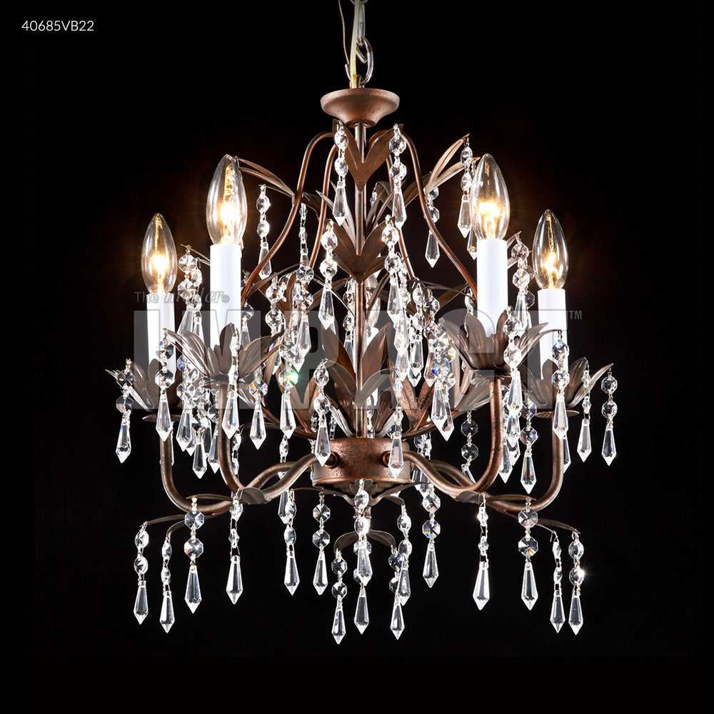 Mini Crystal Chandelier Five Light Chandelier in Vintage Bronze James R. Moder Canada