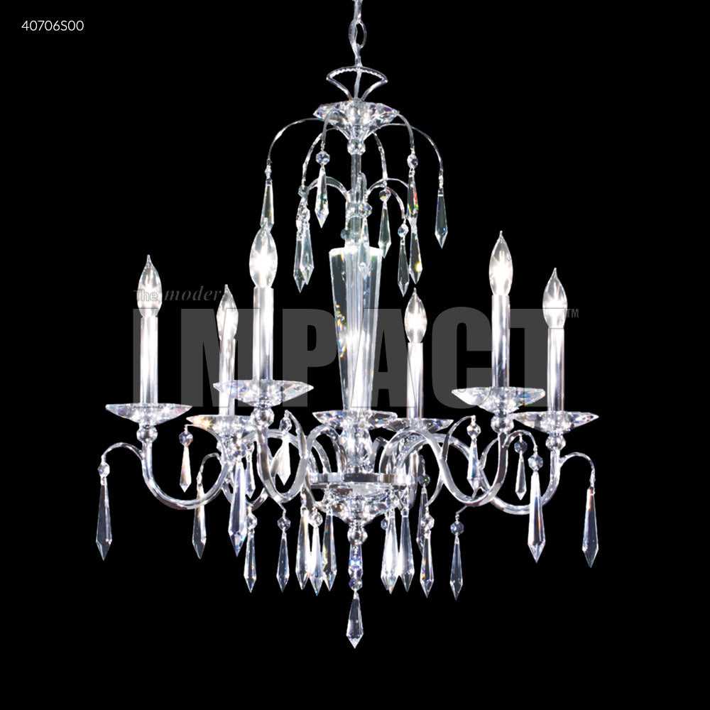 Contemporary Six Light Chandelier in Silver James R. Moder Canada