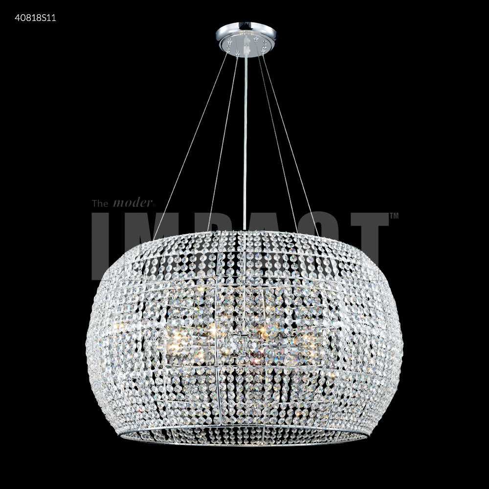 Contemporary Nine Light Chandelier in Silver James R. Moder Canada