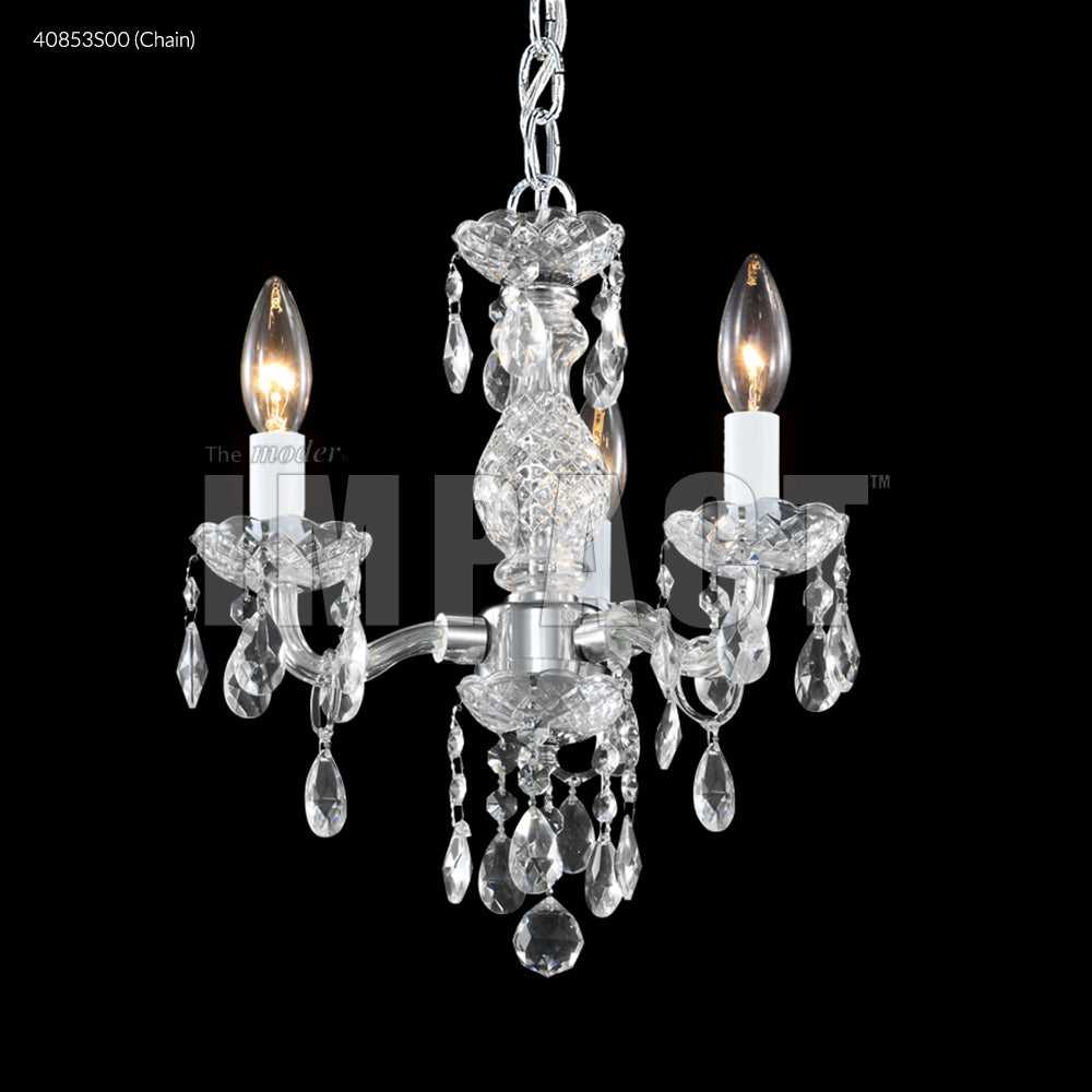 Mini Crystal Chandelier Three Light Chandelier in Silver James R. Moder Canada