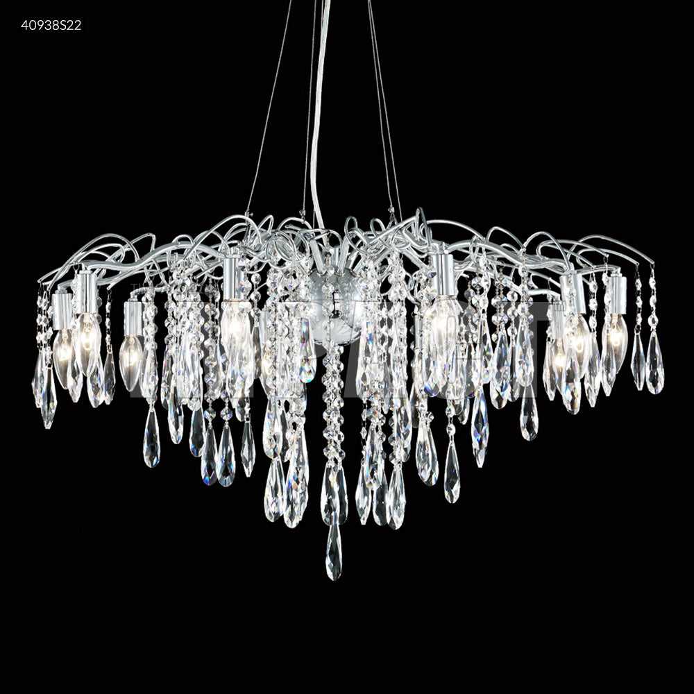 Contemporary Ten Light Chandelier in Silver James R. Moder Canada