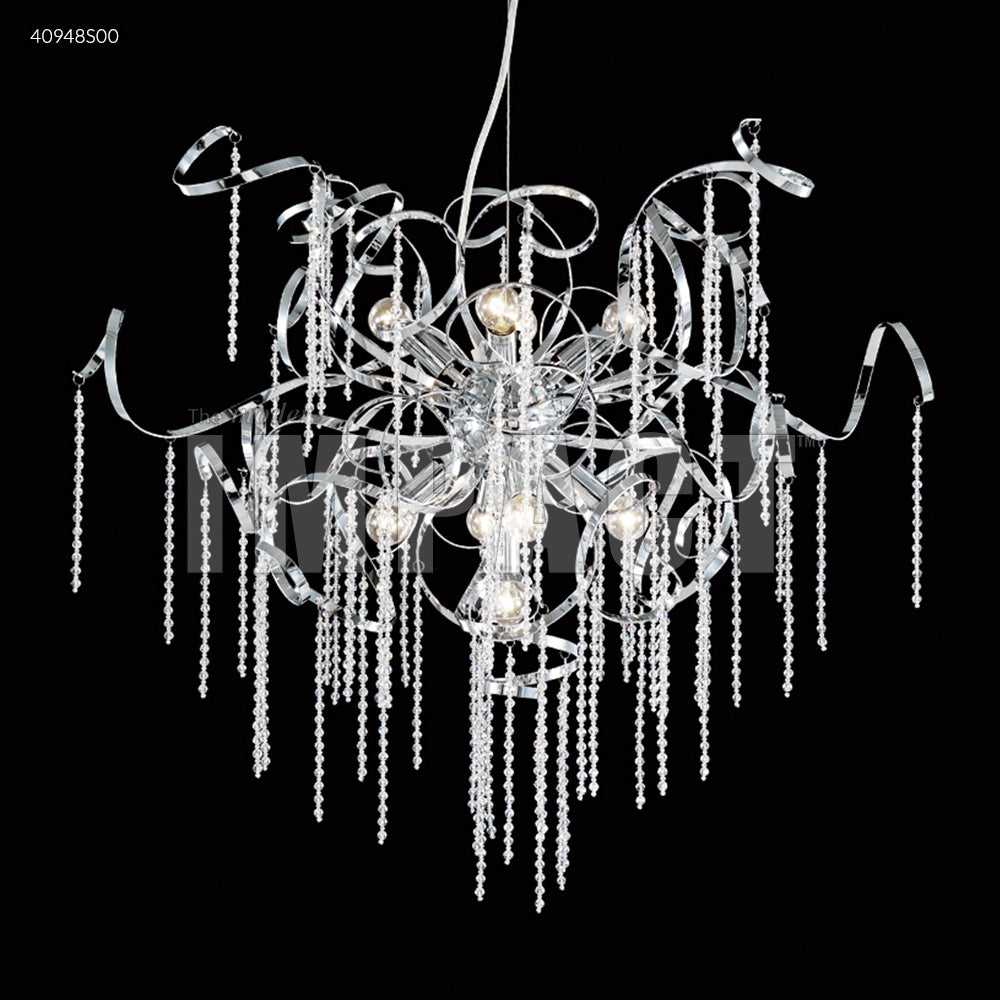 Contemporary Nine Light Chandelier in Silver James R. Moder Canada