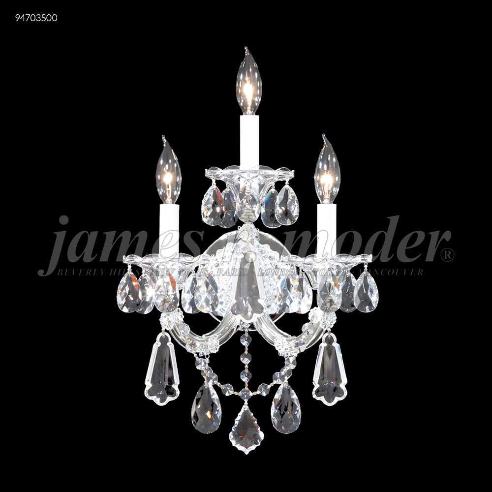 Maria Theresa Royal Three Light Wall Sconce in Silver James R. Moder Canada