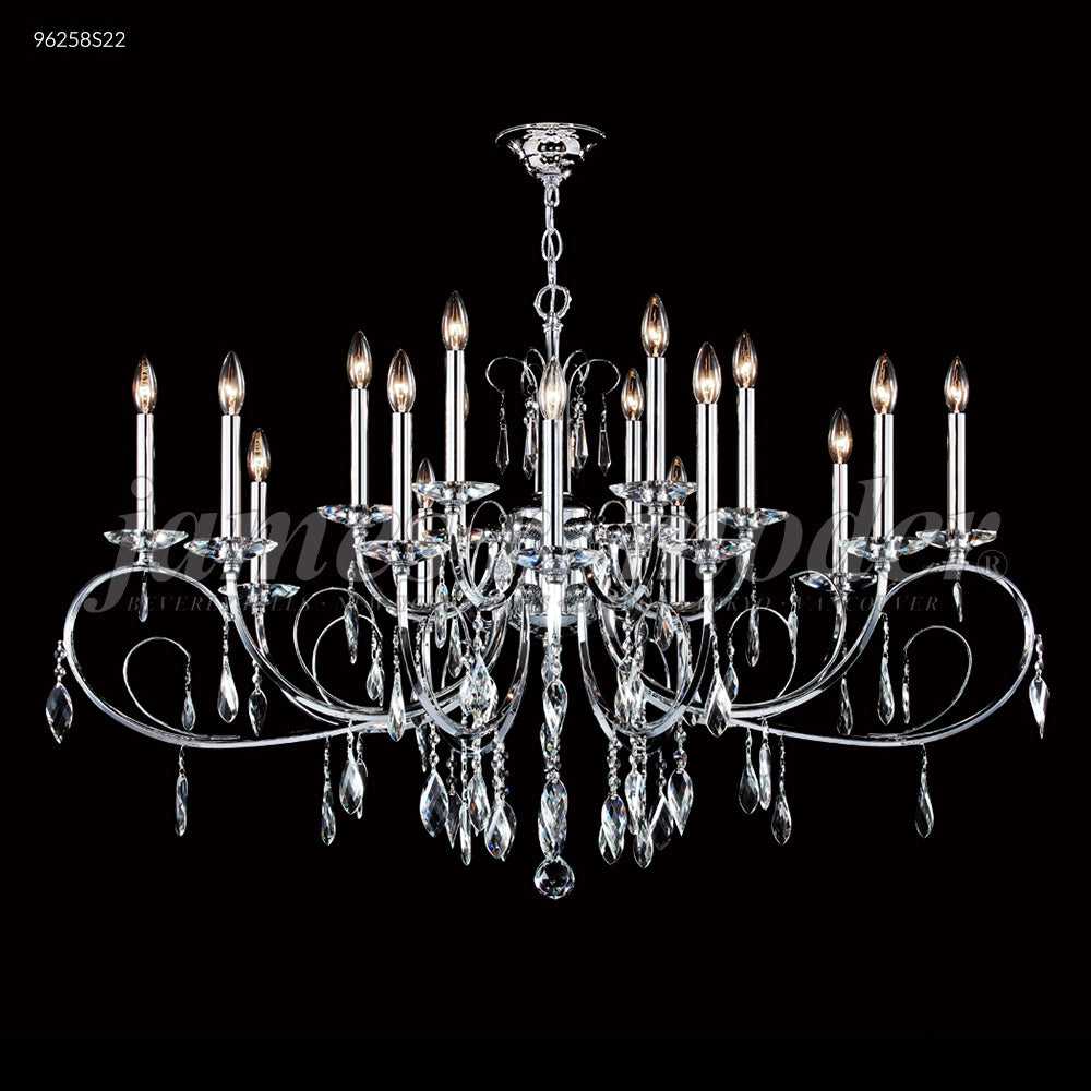 Sculptured Crystal Leaf 18 Light Chandelier in Silver James R. Moder Canada