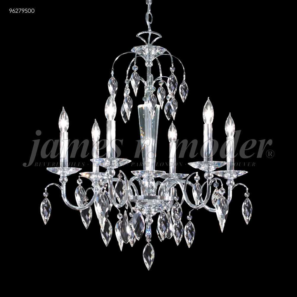Sculptured Crystal Leaf 12 Light Chandelier in Silver James R. Moder Canada