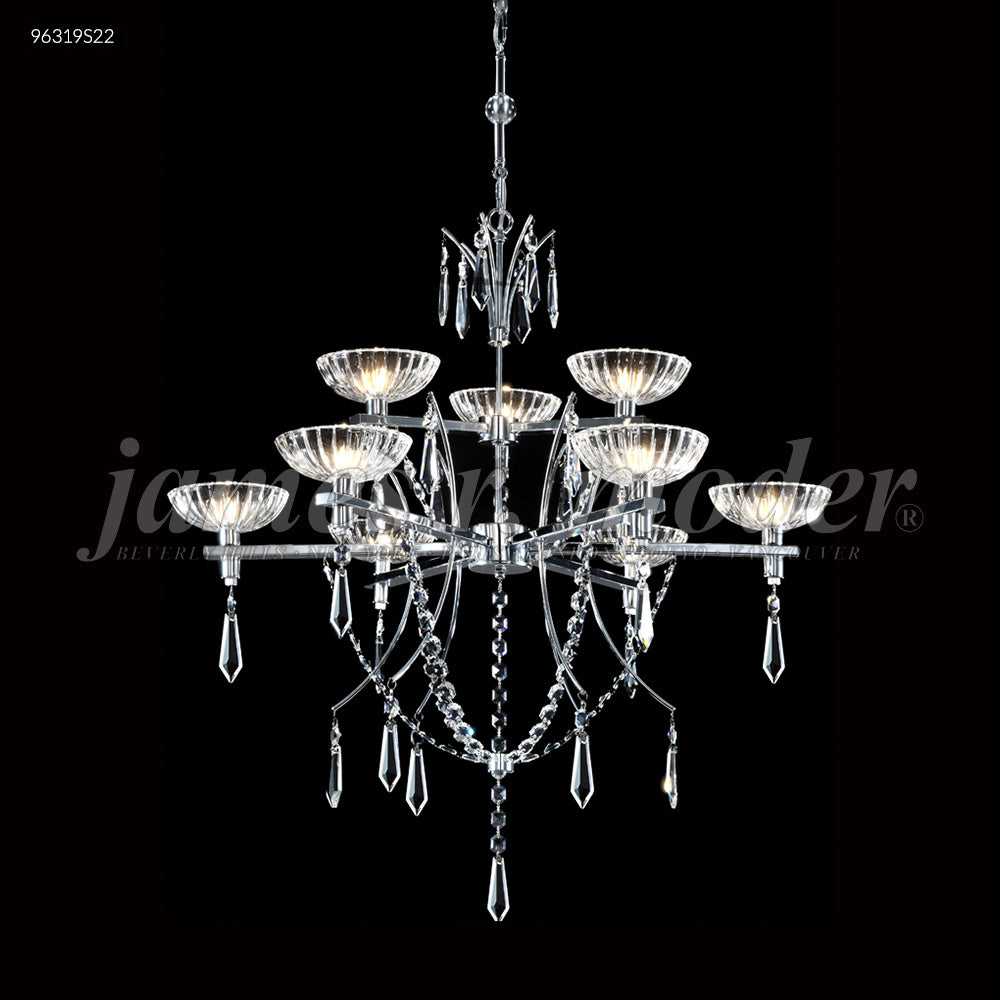 Medallion Nine Light Chandelier in Silver James R. Moder Canada