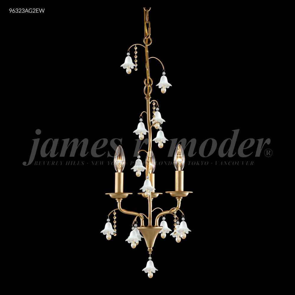 Murano Three Light Pendant in Aged Gold James R. Moder Canada