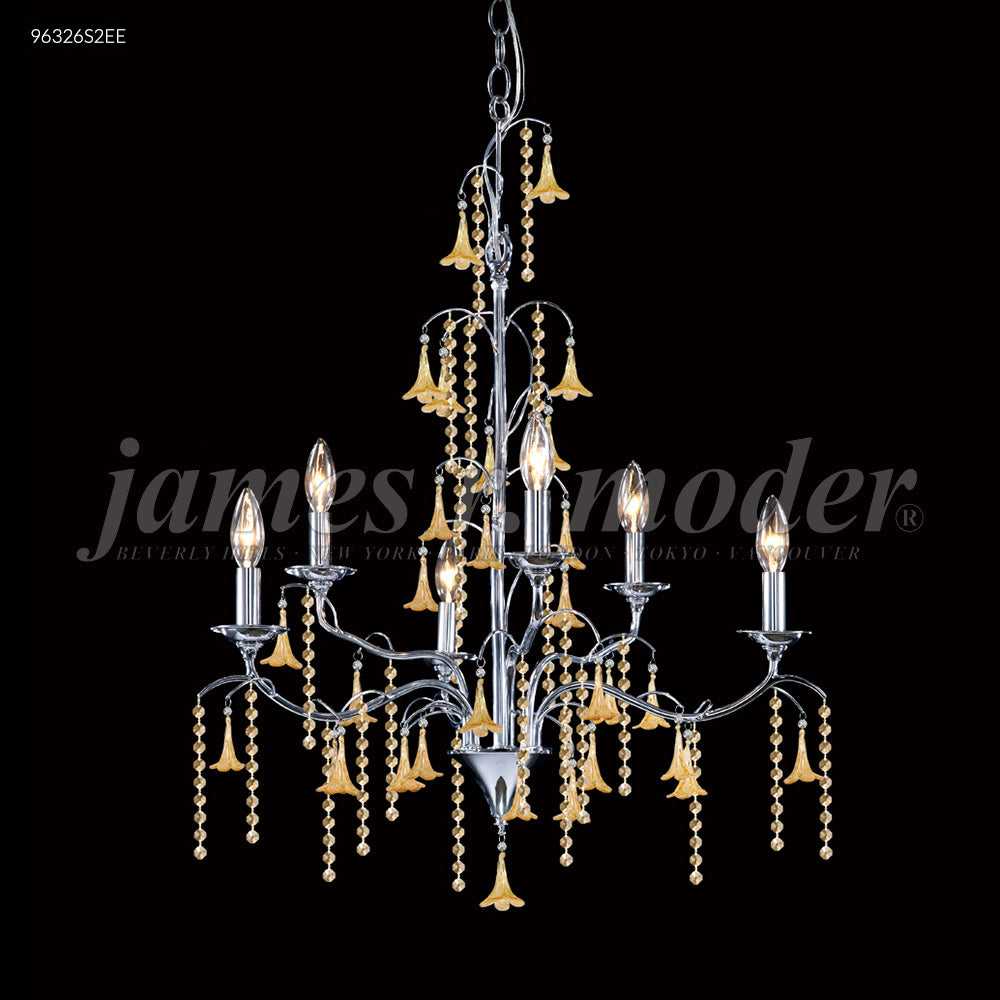 Murano Six Light Chandelier in Silver James R. Moder Canada