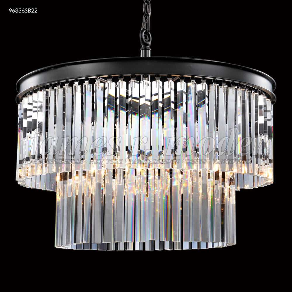 Europa Eight Light Chandelier in Satin Black James R. Moder Canada