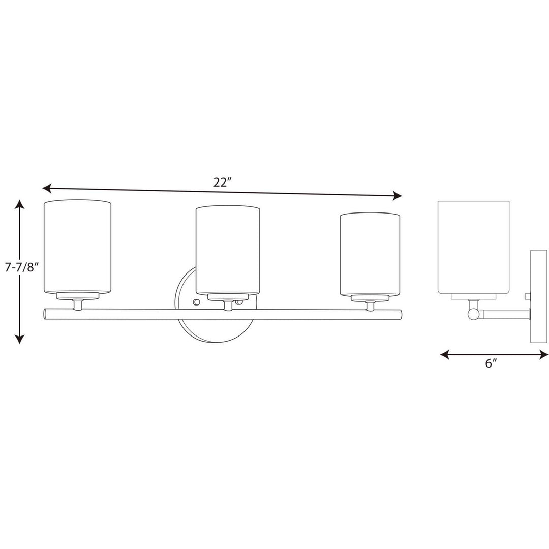 Progress Canada - P2159-104 - Three Light Bath Bracket - Replay - Polished Nickel