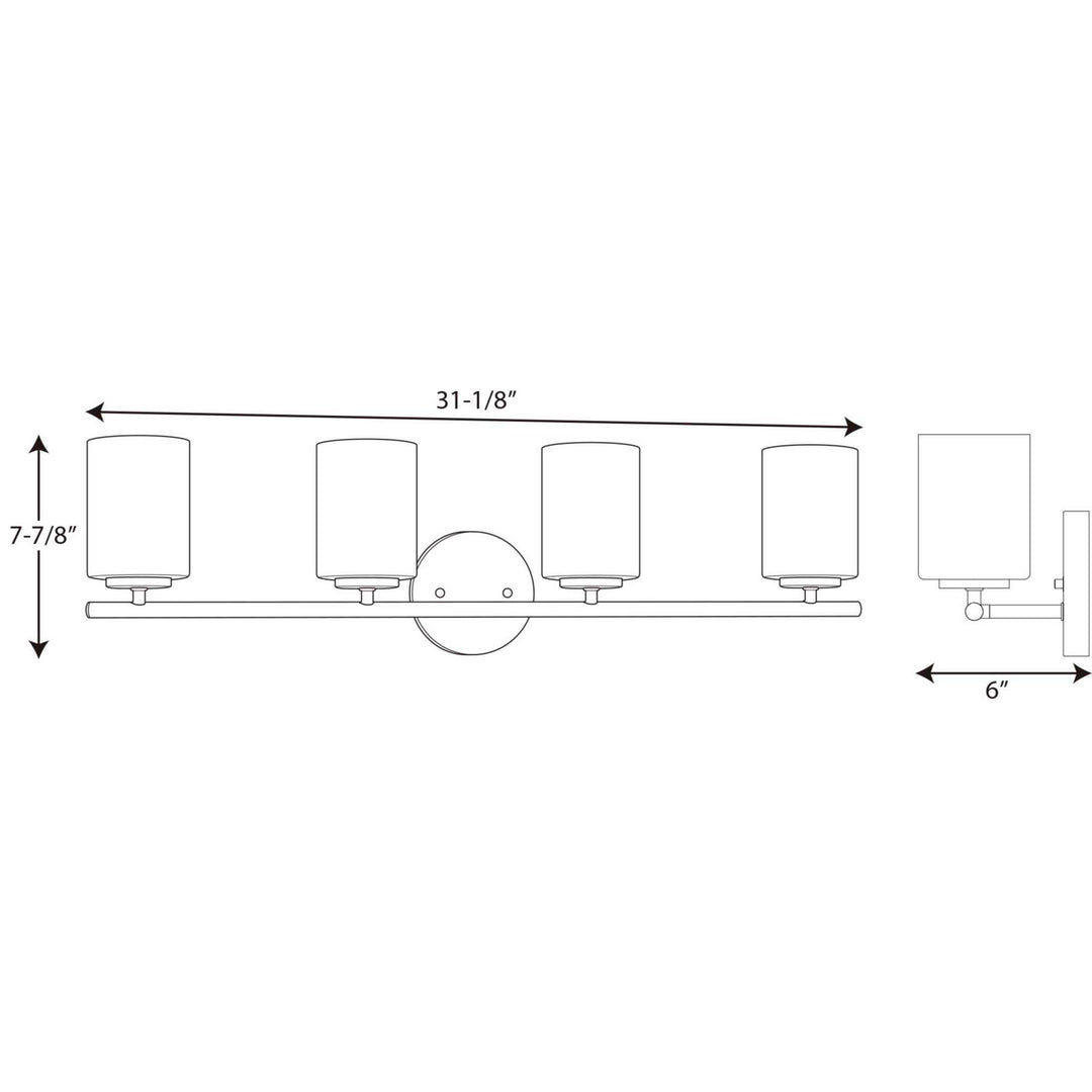 Progress Canada - P2160-104 - Four Light Bath Bracket - Replay - Polished Nickel