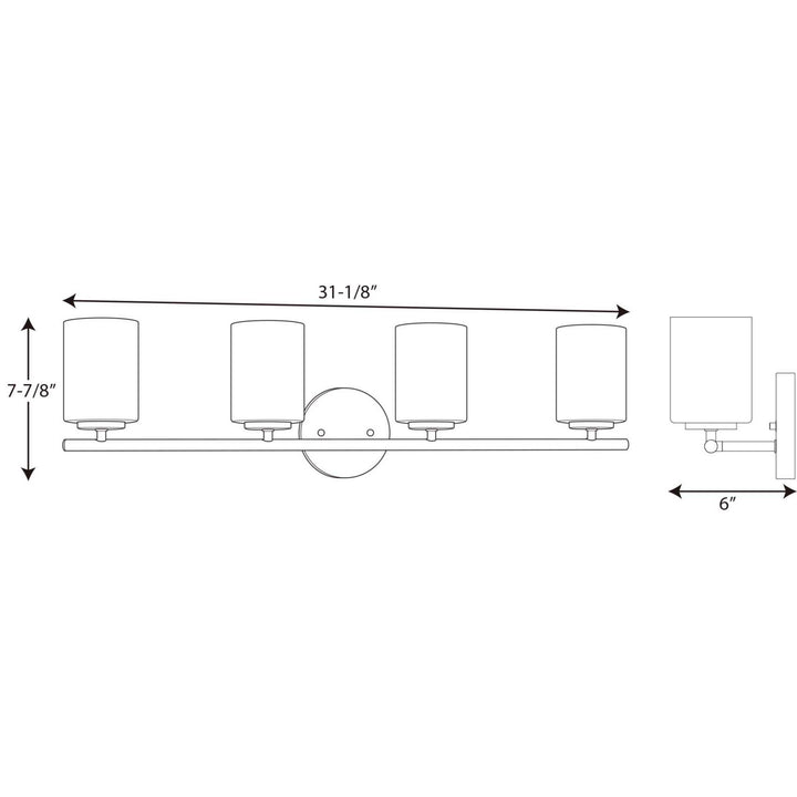 Progress Canada - P2160-104 - Four Light Bath Bracket - Replay - Polished Nickel