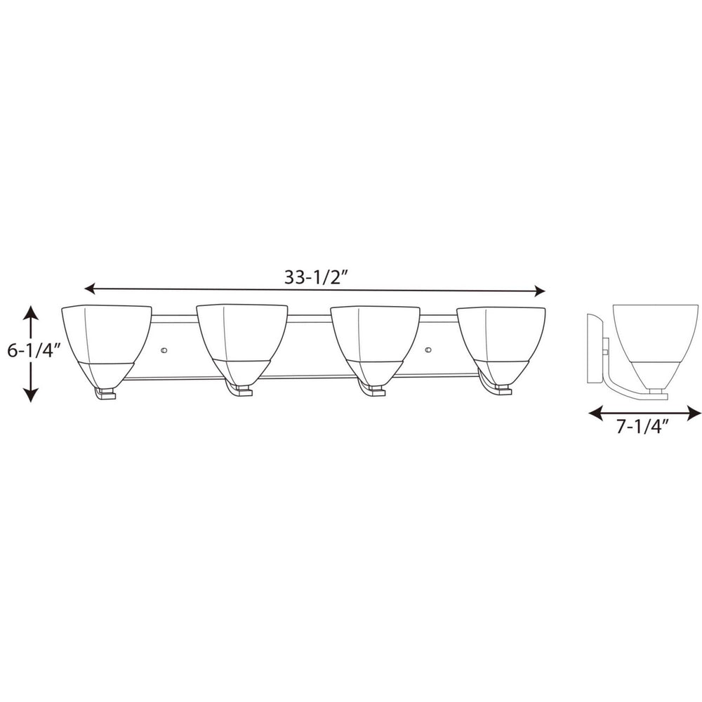 Progress Canada - P2703-15 - Four Light Bath Bracket - Appeal - Polished Chrome