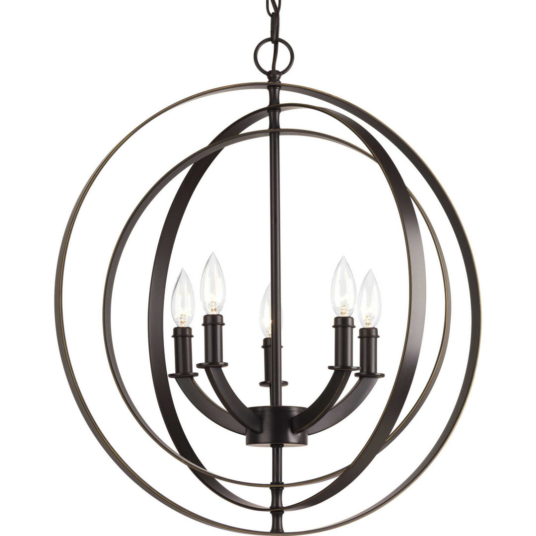 Progress Canada - P3841-20 - Five Light Chandelier - Equinox - Antique Bronze