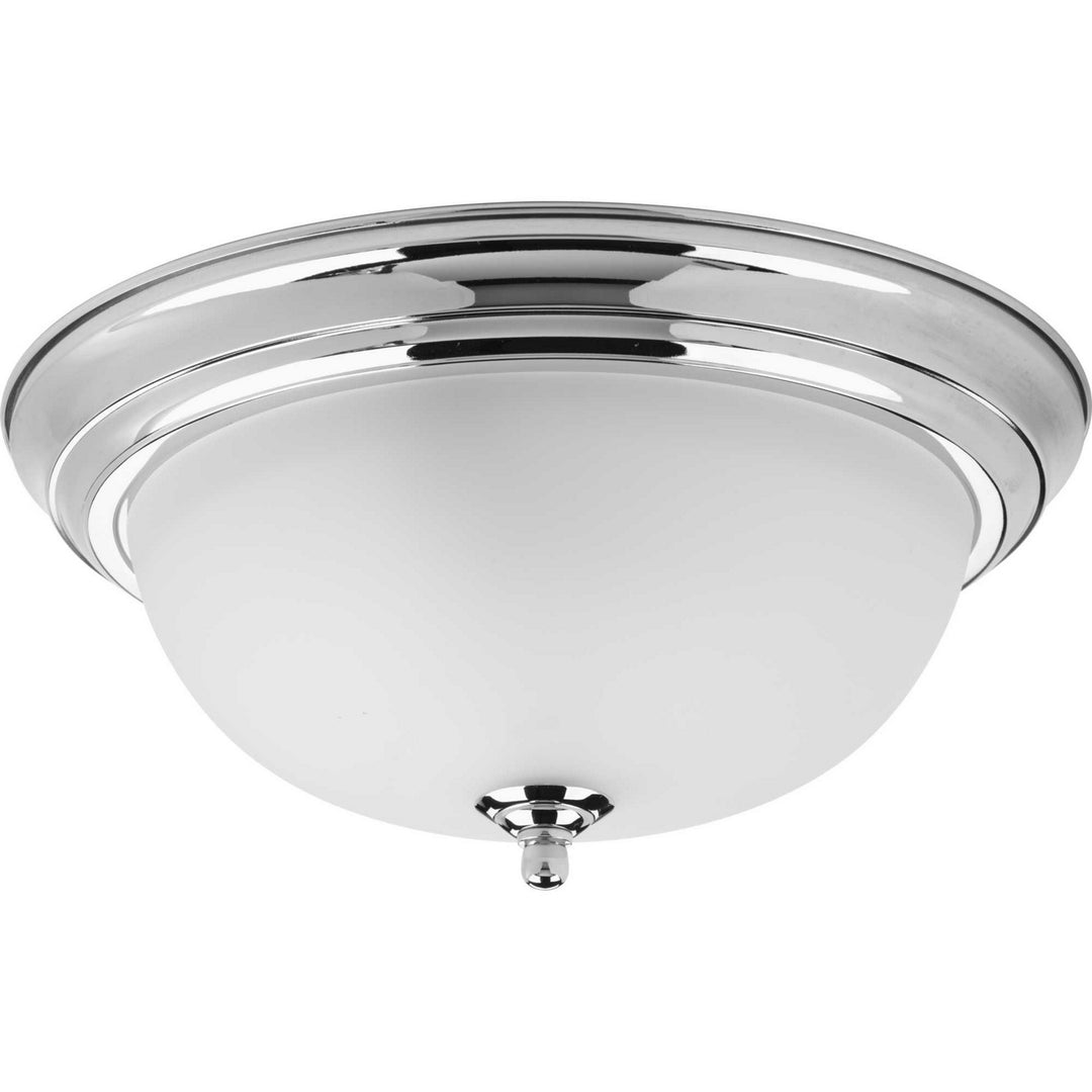 Dome Glass - Etched Two Light Flush Mount in Polished Chrome - available from The Lighting Shoppe, trusted by Canadian homeowners