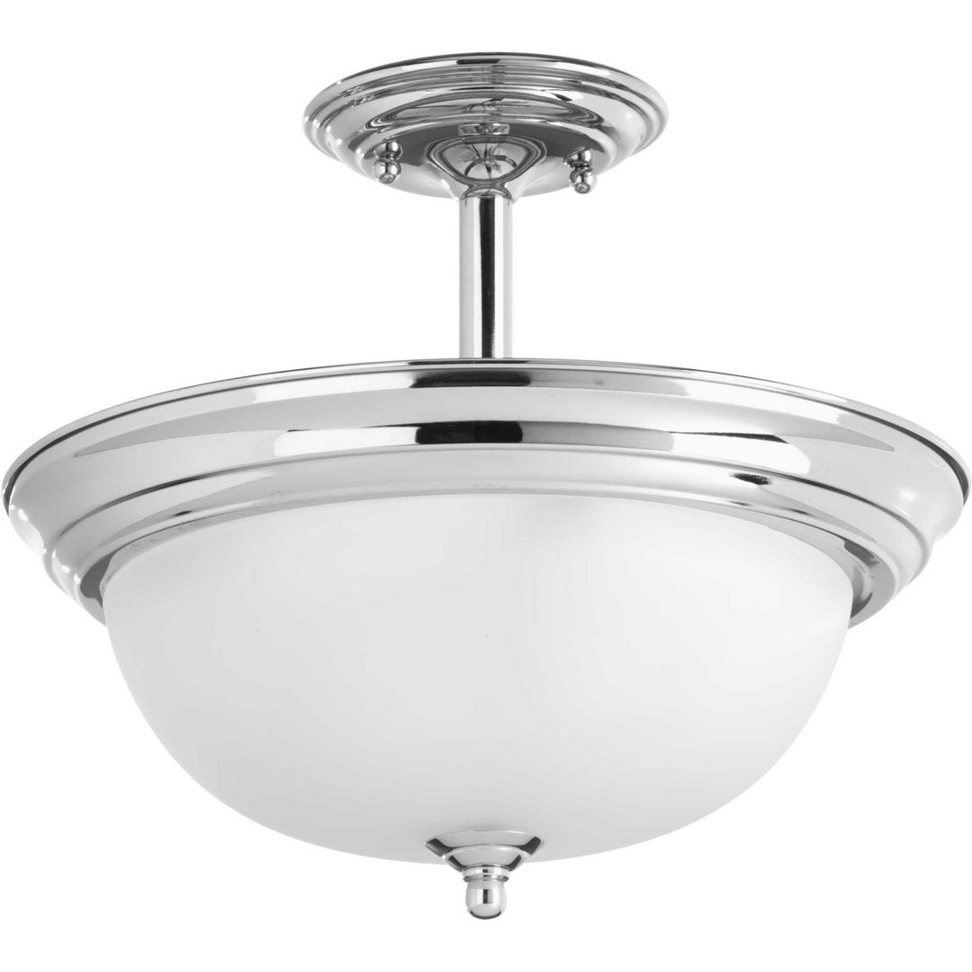 Progress Canada - P3927-15ET - Two Light Semi-Flush Mount - Dome Glass - Etched - Polished Chrome