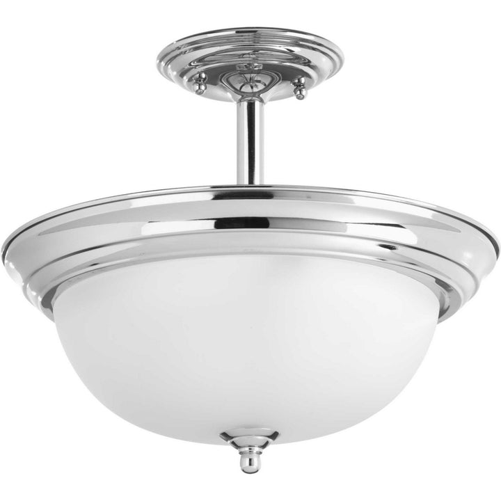 Progress Canada - P3927-15ET - Two Light Semi-Flush Mount - Dome Glass - Etched - Polished Chrome