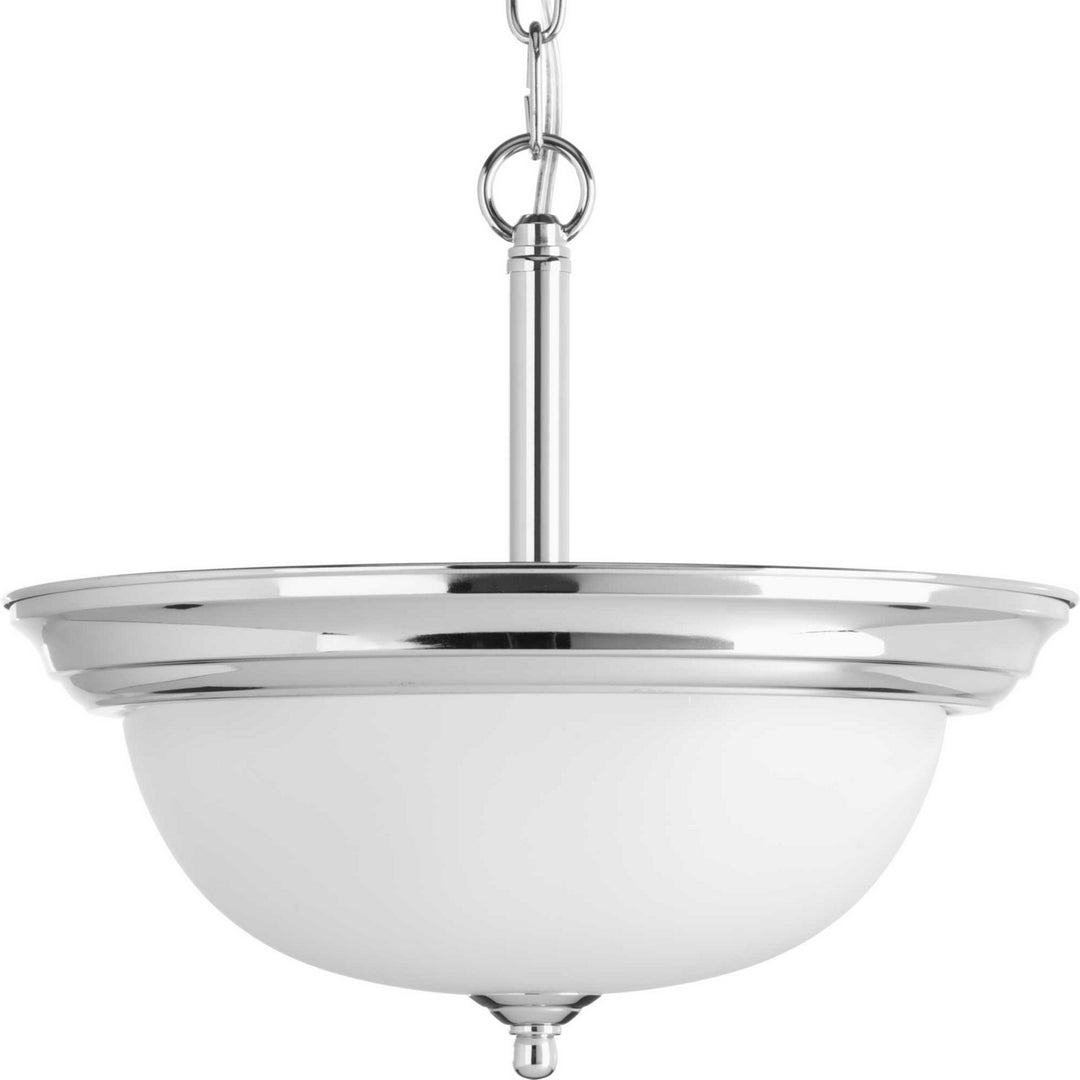 Dome Glass - Etched Two Light Semi-Flush Mount in Polished Chrome - available from The Lighting Shoppe, trusted by Canadian homeowners
