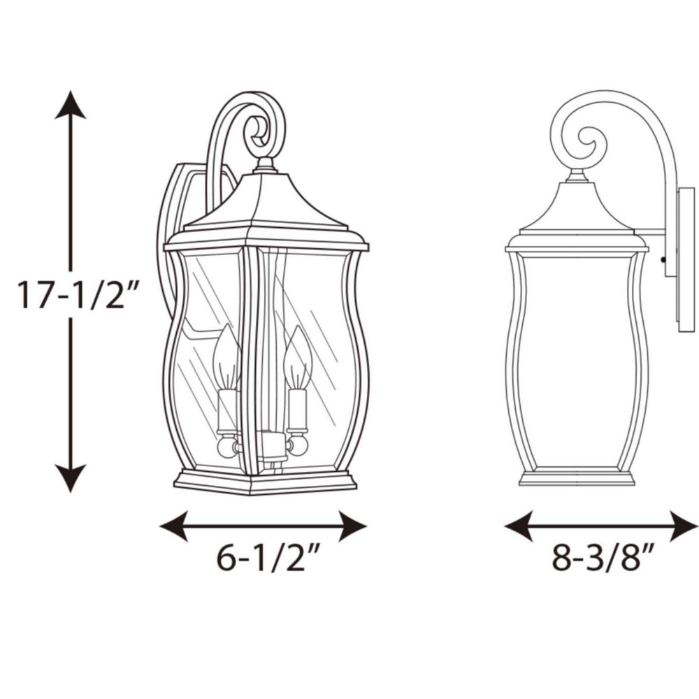 Progress Canada - P5693-108 - Two Light Wall Lantern - Township - Oil Rubbed Bronze