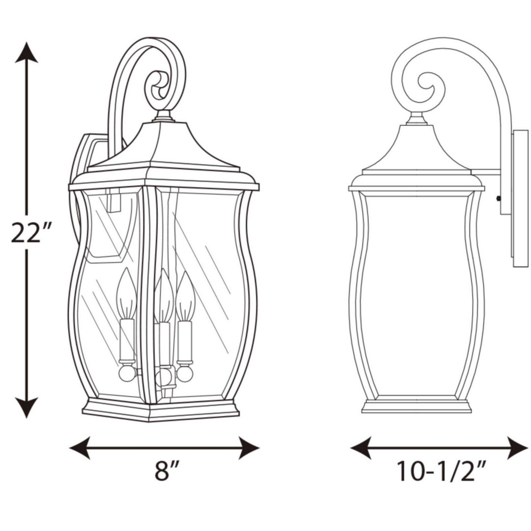 Progress Canada - P5699-108 - Three Light Large Wall Lantern - Township - Oil Rubbed Bronze