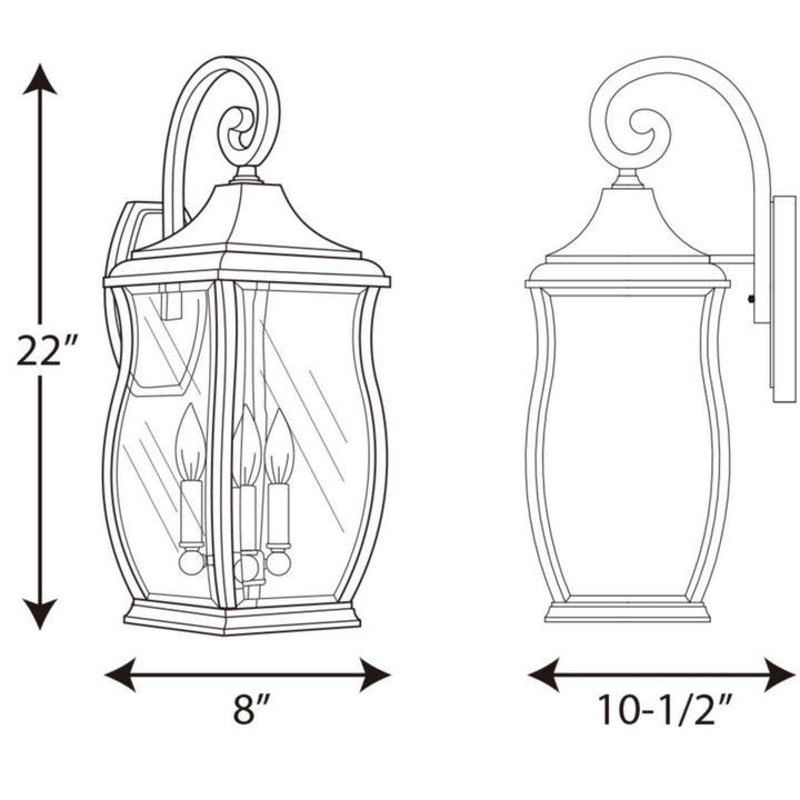 Progress Canada - P5699-108 - Three Light Large Wall Lantern - Township - Oil Rubbed Bronze