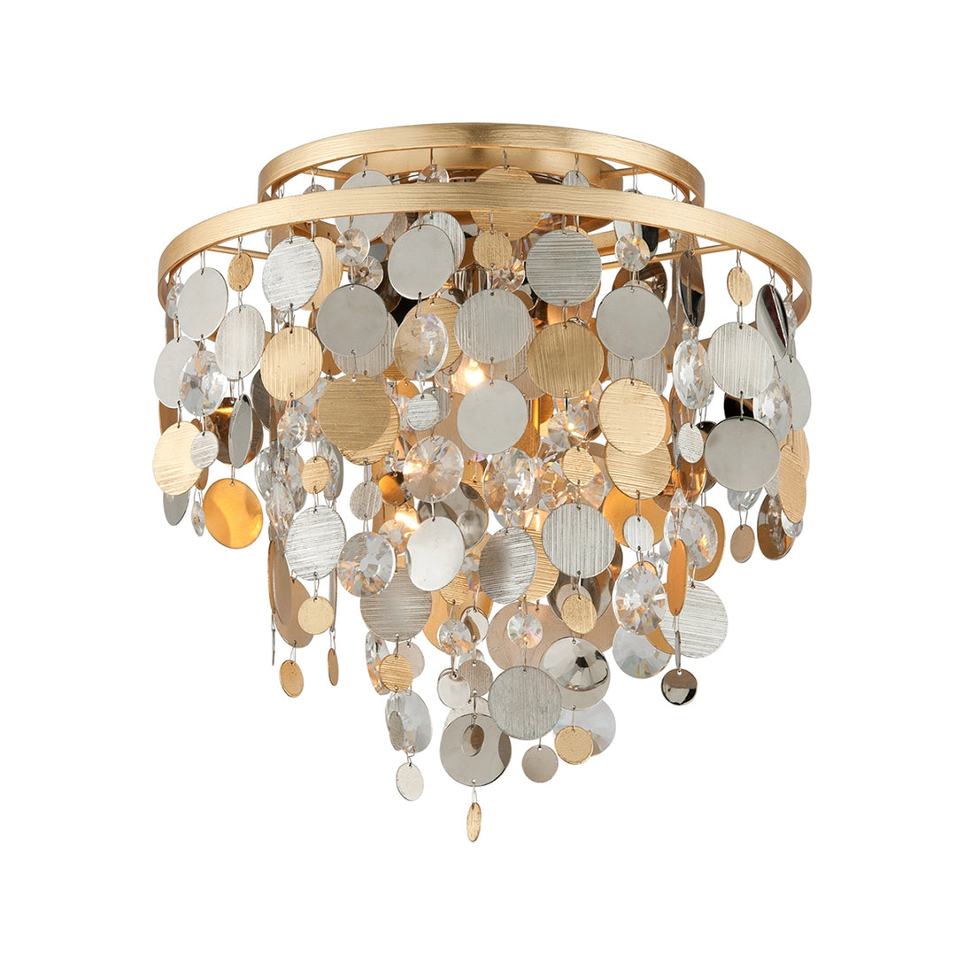 Corbett Lighting Canada - 215-33-SL/GL/SS - Three Light Flush Mount - Ambrosia - Silver & Gold Leaf & Stainless