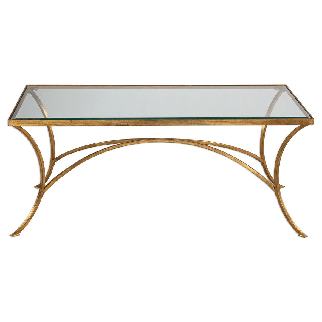 Alayna Coffee Table in Antiqued Gold Leaf - available from The Lighting Shoppe, trusted by Canadian homeowners
