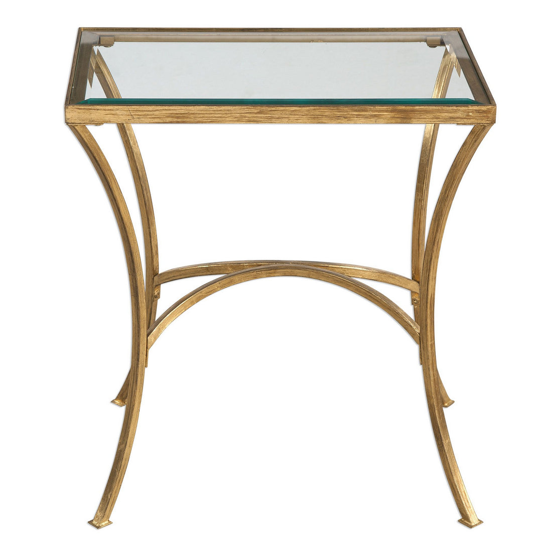 Alayna End Table in Antiqued Gold Leaf - available from The Lighting Shoppe, trusted by Canadian homeowners