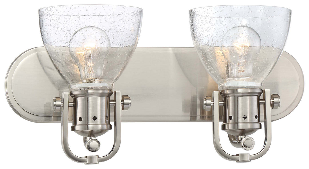 Two Light Bath in Brushed Nickel - available from The Lighting Shoppe, trusted by Canadian homeowners