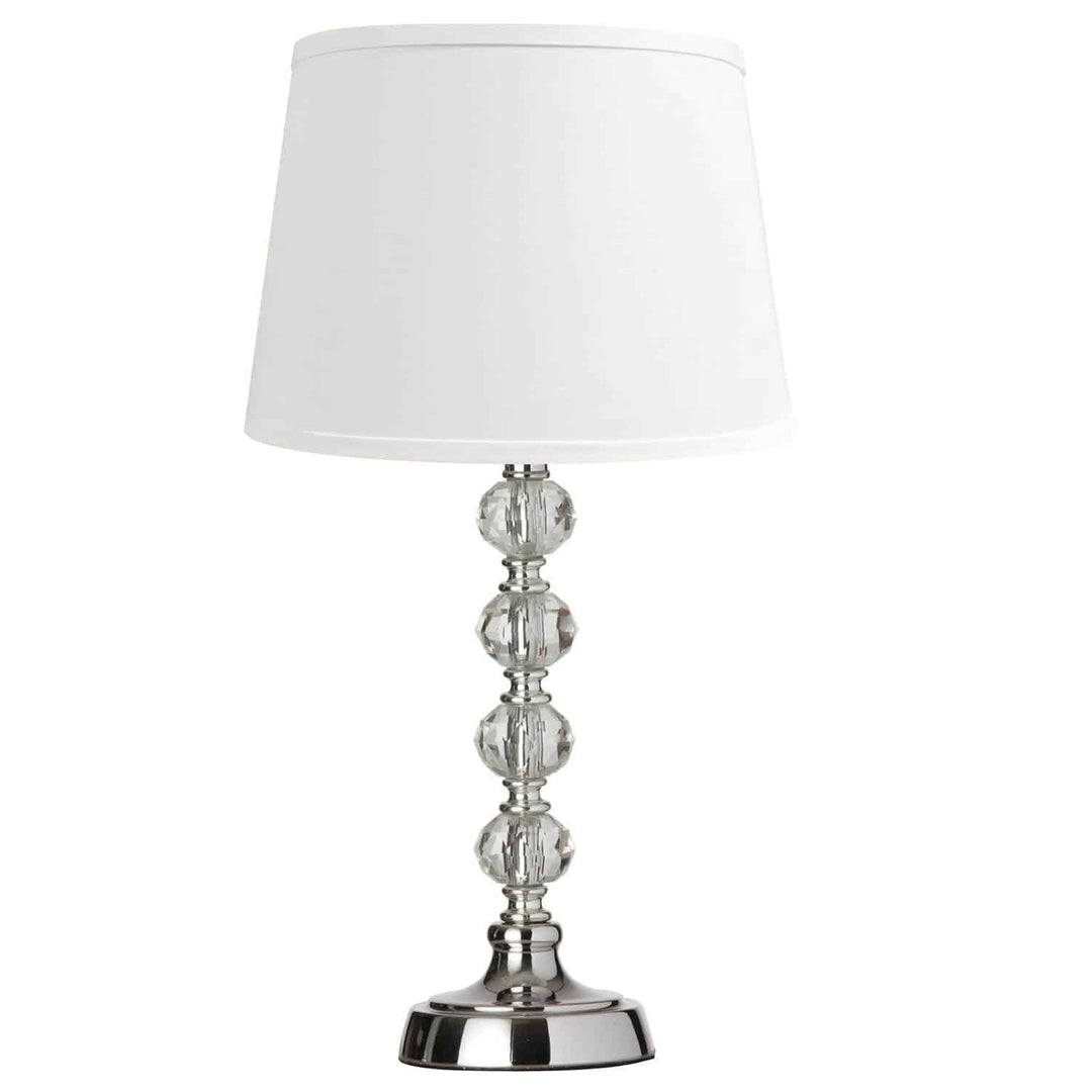 Crystal One Light Table Lamp in Polished Chrome - available from The Lighting Shoppe, trusted by Canadian homeowners