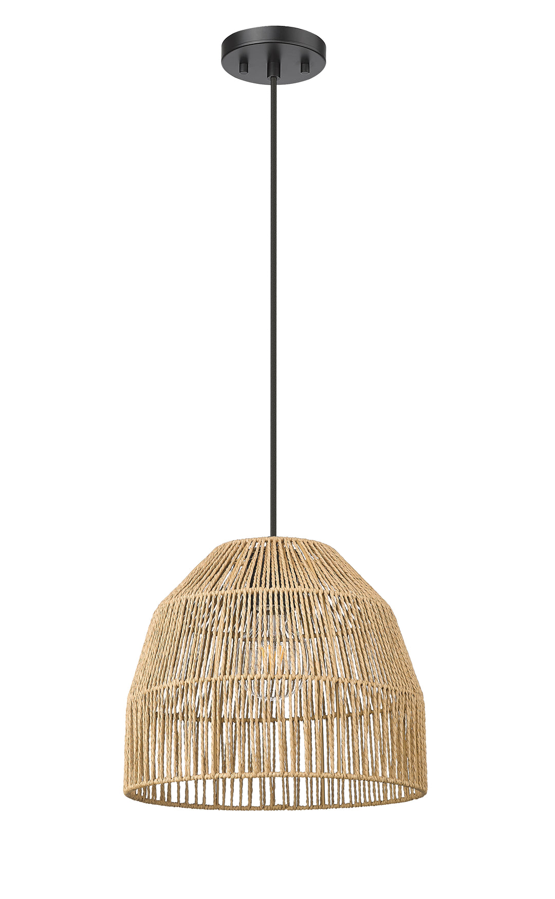 Weave 1-Light Natural Hemp Rope 12" Pendant