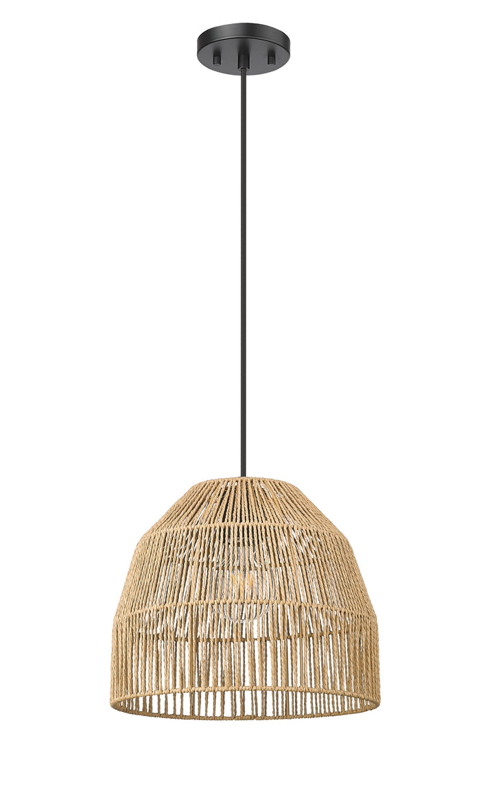 Weave 1-Light Natural Hemp Rope 12" Pendant