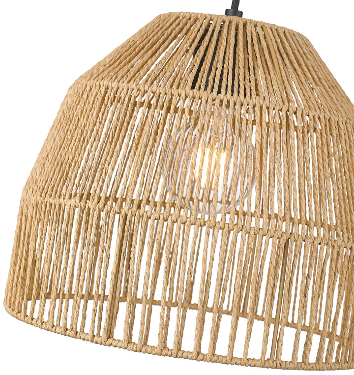 Weave 1-Light Natural Hemp Rope 12" Pendant