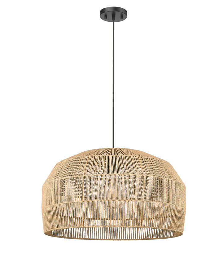 Weave 1-Light Natural Hemp Rope 22" Pendant