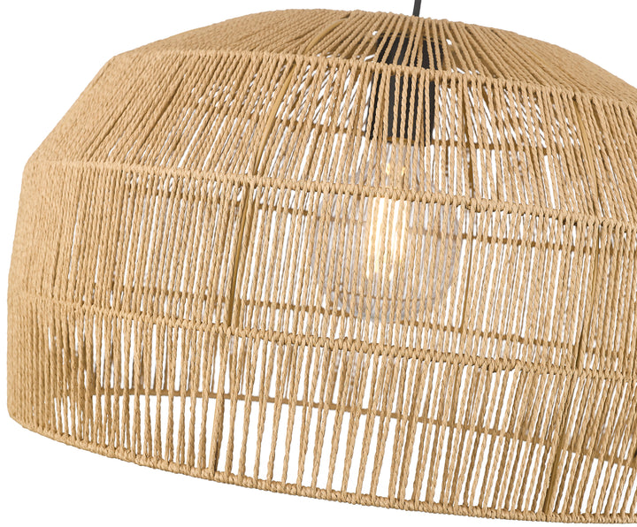 Weave 1-Light Natural Hemp Rope 22" Pendant