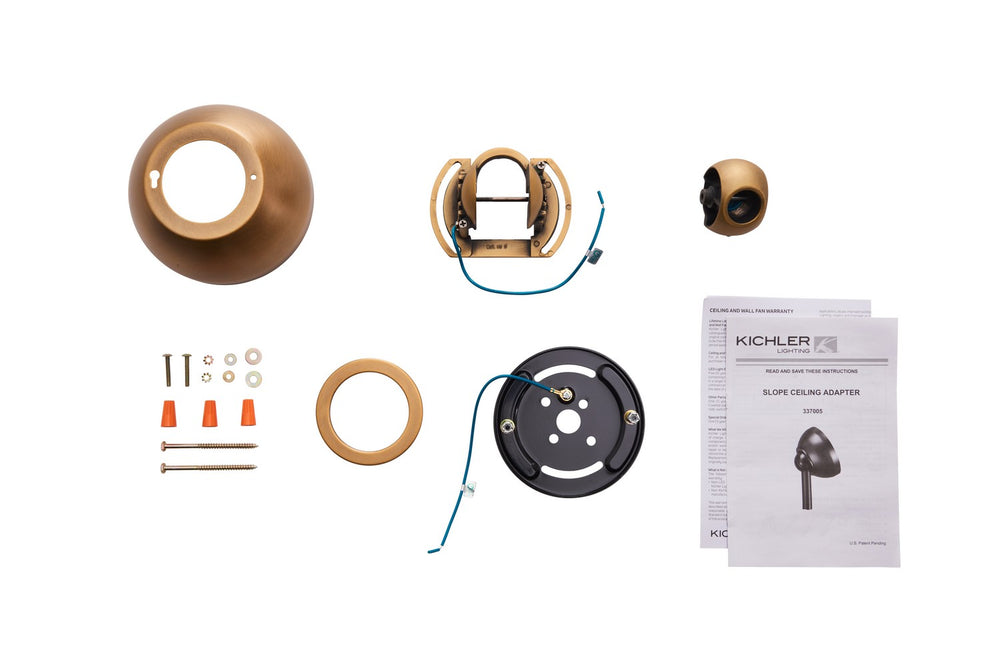 Kichler Canada - 337005NBR - Slope Adapter - Accessory - Natural Brass