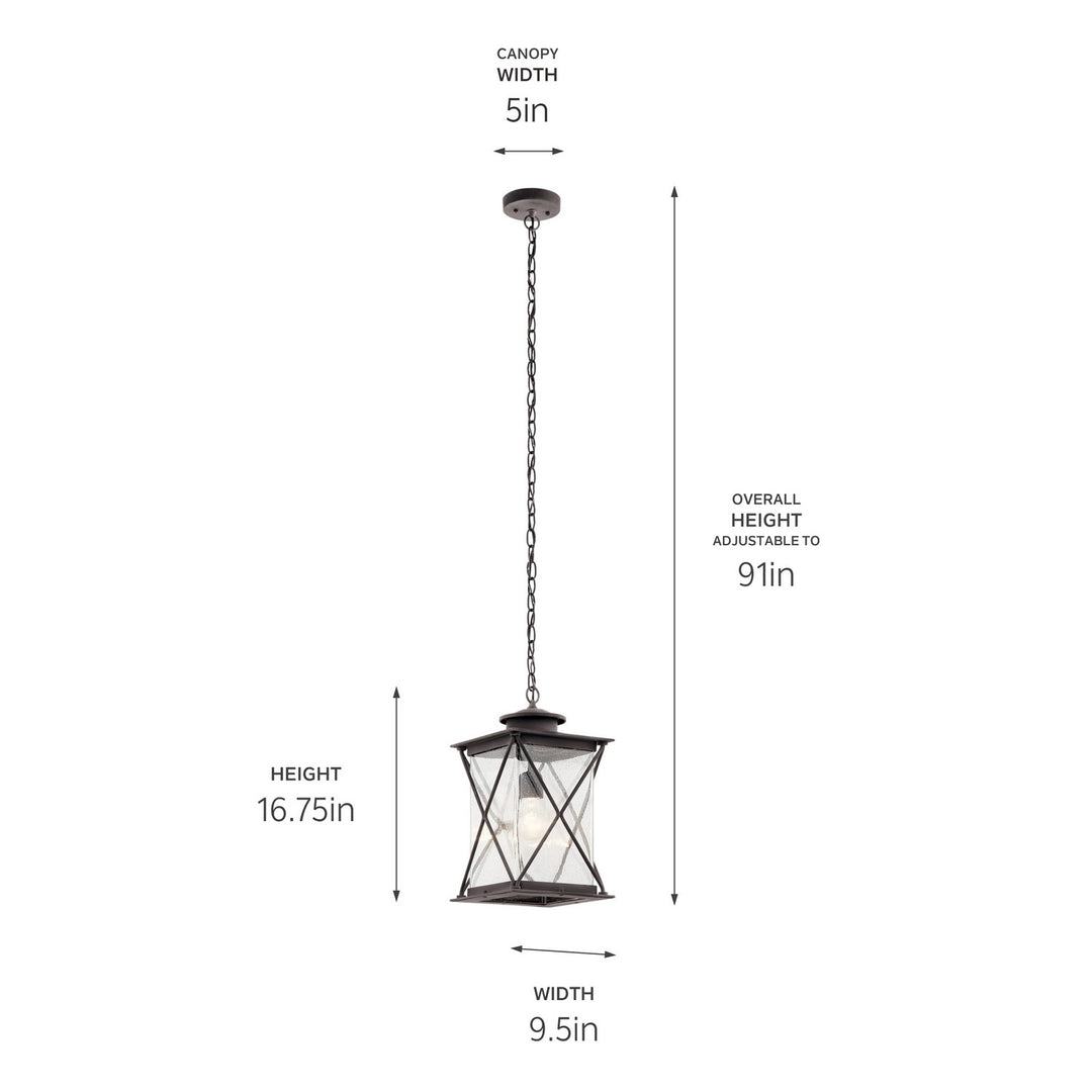 Kichler Canada - 49747WZC - One Light Outdoor Pendant - Argyle - Weathered Zinc