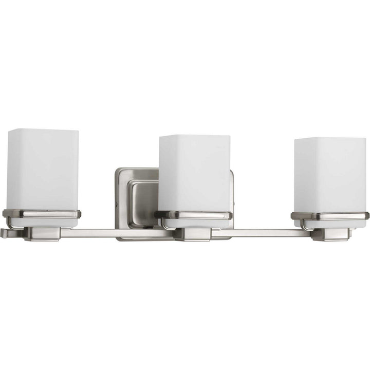 Metric Three Light Bath in Brushed Nickel - available from The Lighting Shoppe, trusted by Canadian homeowners