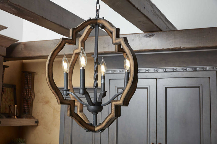 Progress Canada - P4766-71 - Four Light Chandelier - Spicewood - Gilded Iron