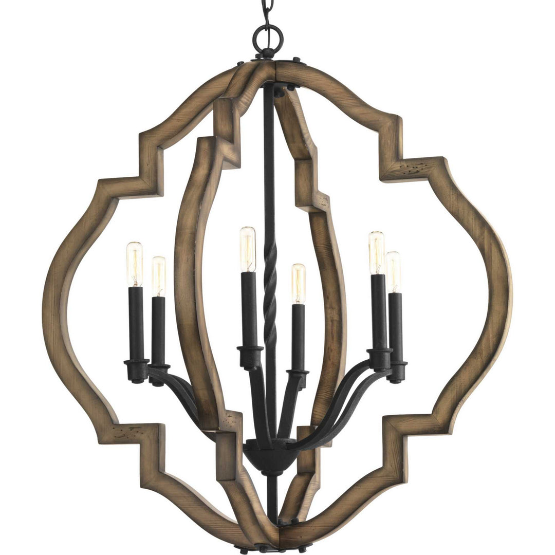 Progress Canada - P4767-71 - Six Light Chandelier - Spicewood - Gilded Iron