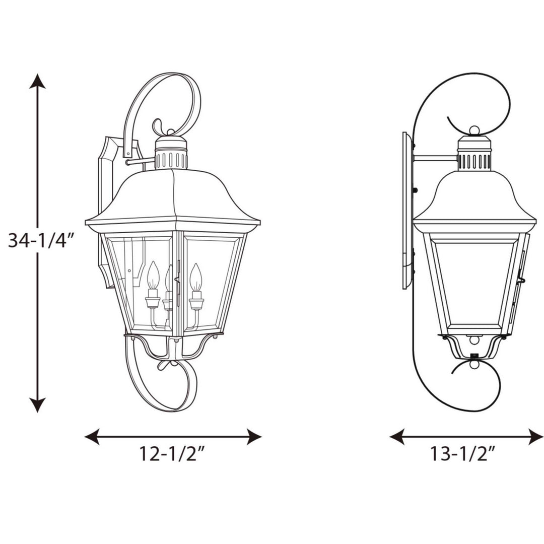 Progress Canada - P5627-20 - Four Light Wall Lantern - Andover - Antique Bronze