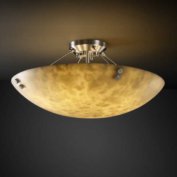 Clouds Three Light Semi-Flush Mount in Brushed Nickel Justice Designs