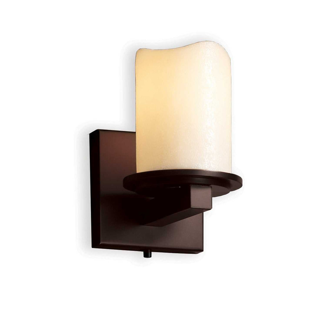 CandleAria One Light Wall Sconce in Dark Bronze Justice Designs