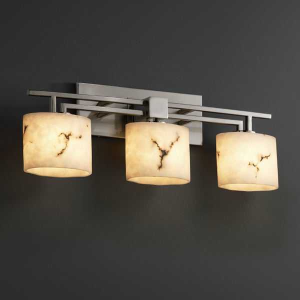 LumenAria Three Light Bath Bar in Brushed Nickel Justice Designs