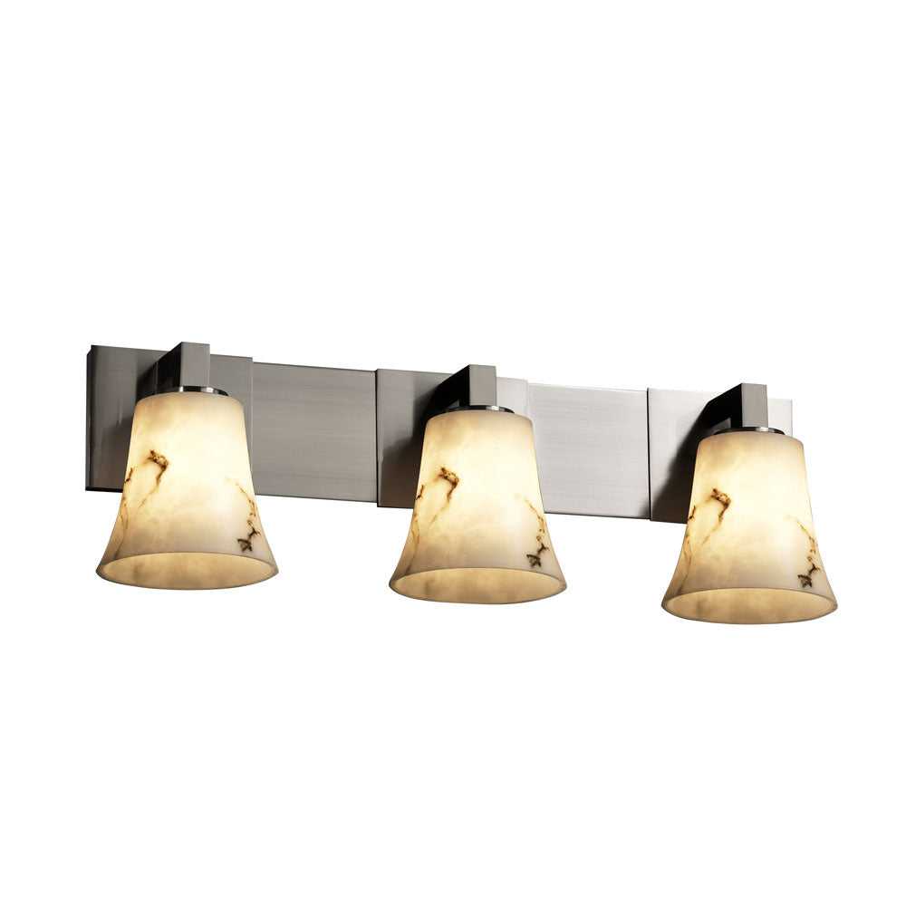 LumenAria Three Light Bath Bar in Brushed Nickel Justice Designs