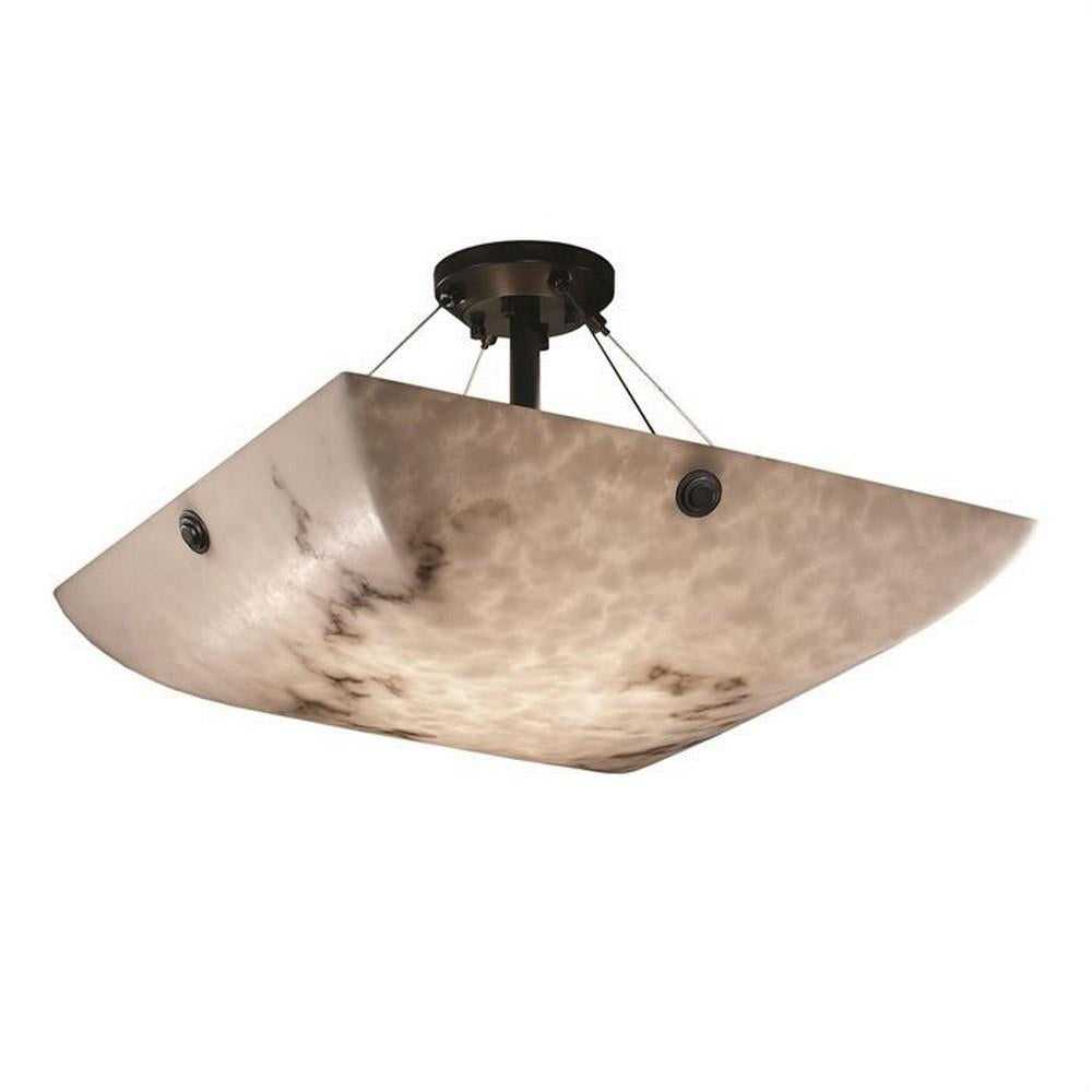 LumenAria LED Semi-Flush Mount in Matte Black Justice Designs