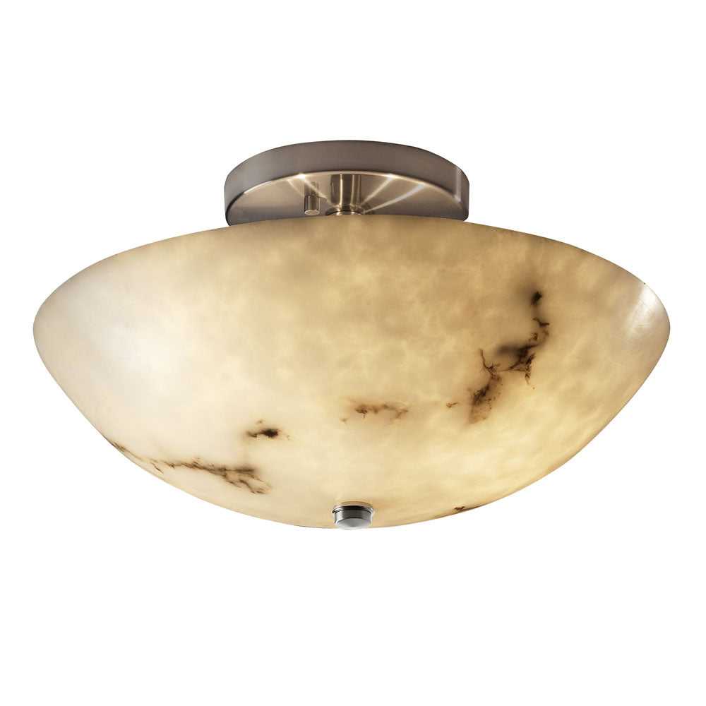 LumenAria Two Light Semi-Flush Mount in Brushed Nickel Justice Designs