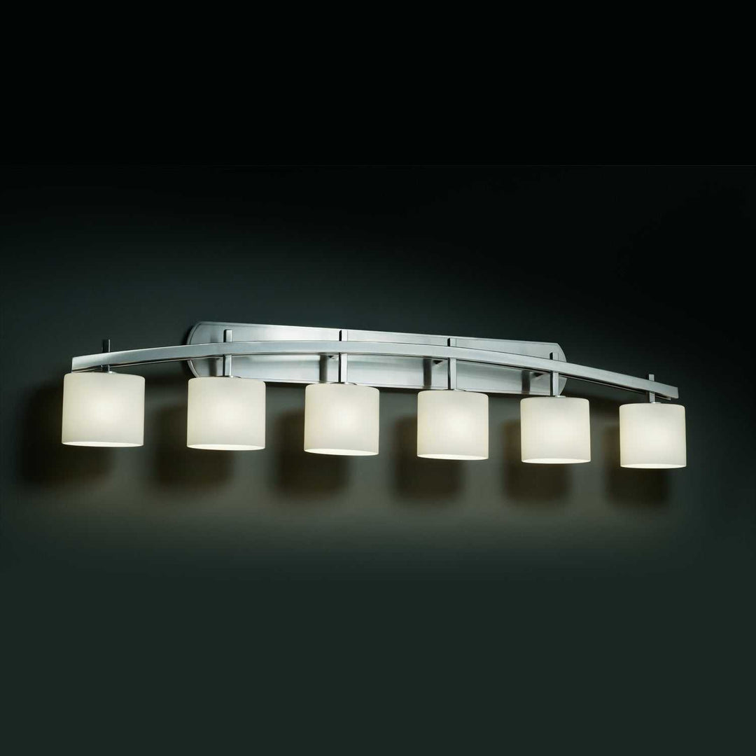 Fusion Six Light Bath Bar in Brushed Nickel Justice Designs